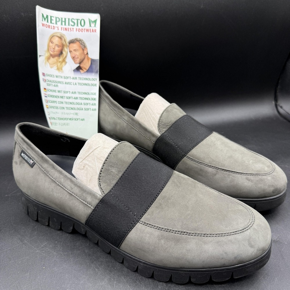 Mephisto Go Wing Slip On Shoes Womens Size 10 Gray Leather Air-Jet Comfort